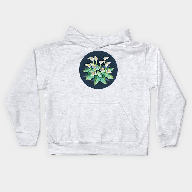 Arum Lilies Kids Hoodie by maak and illy